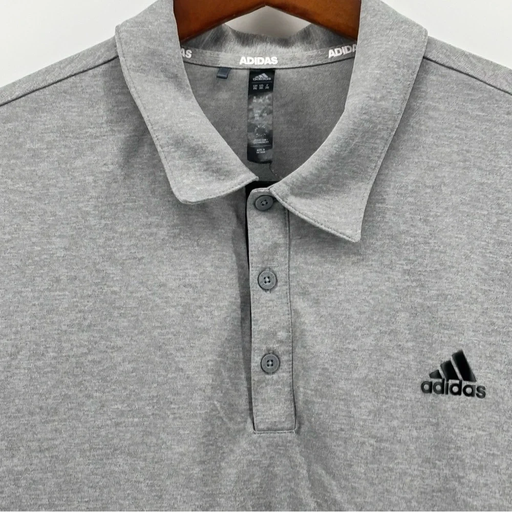Adidas Mens Gray Performance Short Sleeve Polo‎ Size XXL